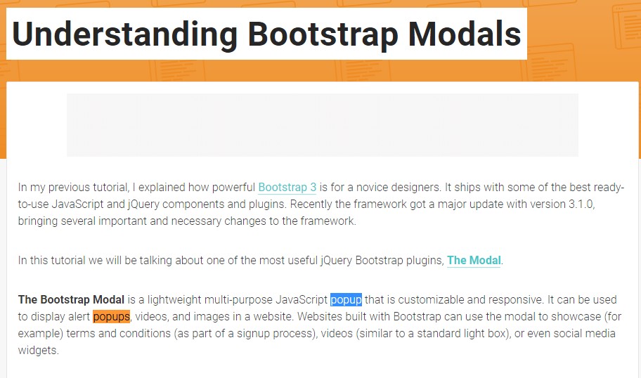  An additional useful  information  concerning Bootstrap Modal Popup